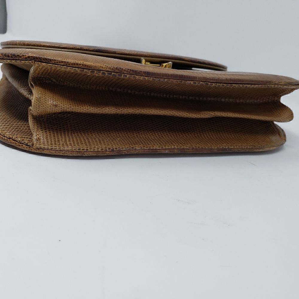 Vintage Bellestone Camel Reptile Handbag - Picture 9 of 13